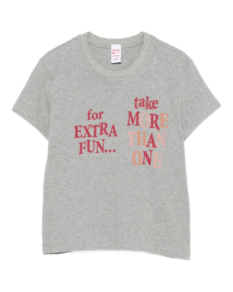 RE/DONE x Coca Cola T-Shirt mit Slogan-Print - Grau Grau