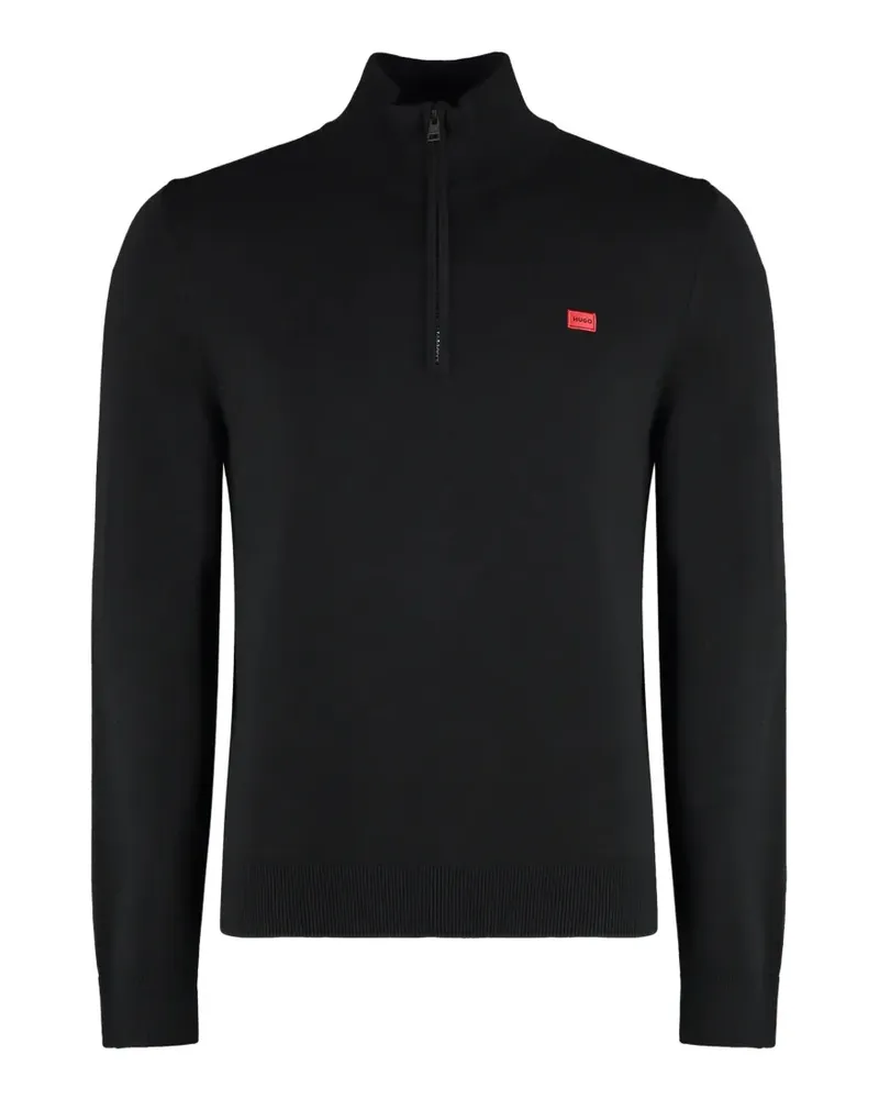 HUGO BOSS Pullover mit Reißverschluss - Schwarz Schwarz