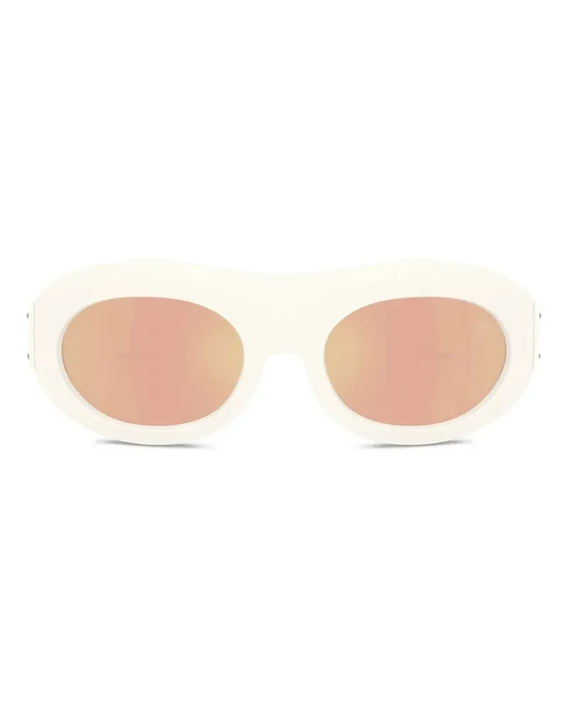 Moncler Ramillion Sonnenbrille mit ovalem Gestell - Weiß Weiß