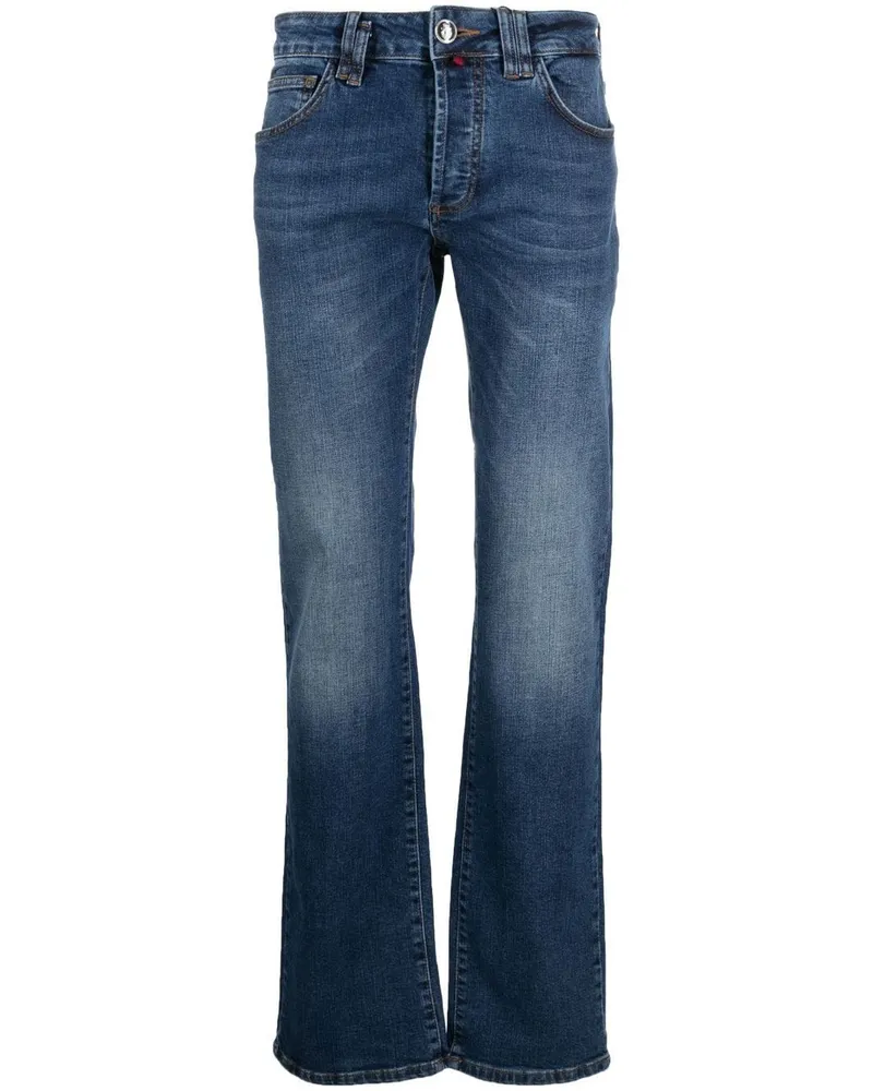 Billionaire Straight-Leg-Jeans mit Logo Blau