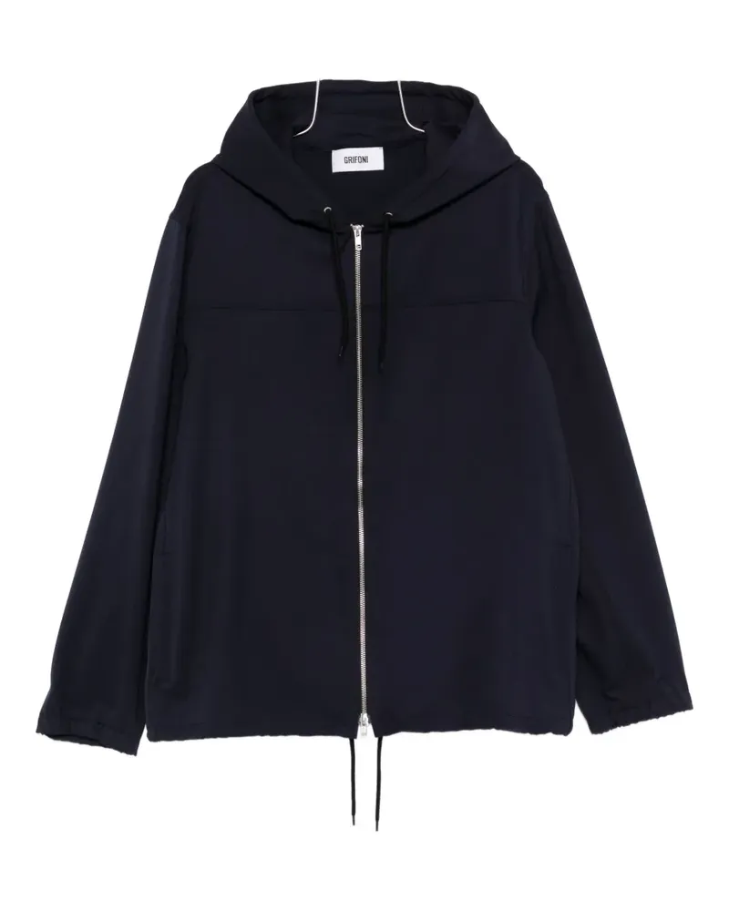 Mauro Grifoni zip-up hooded jacket - Blau Blau