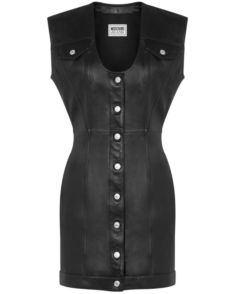 Moschino Minikleid aus Leder - Schwarz Schwarz