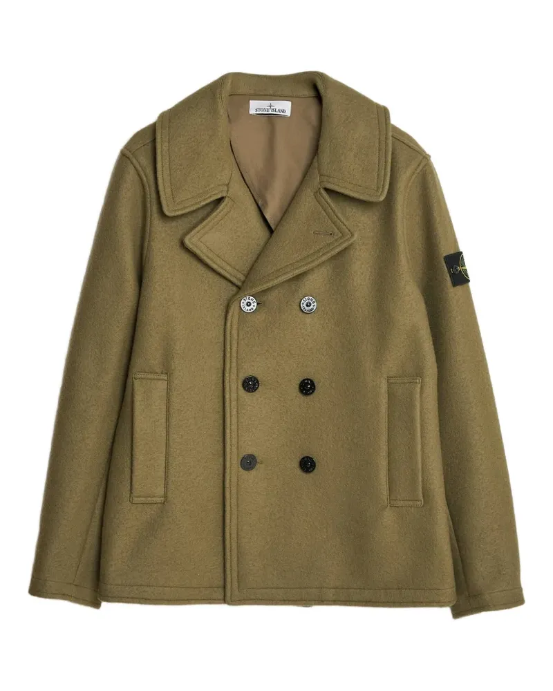 Stone Island 4100040 heavy melton peacoat - Grün Grün