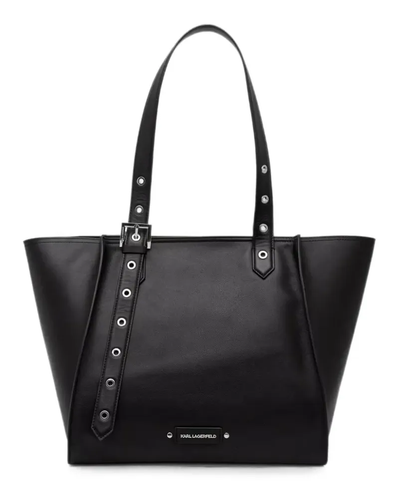 Karl Lagerfeld buckle-detail eyelet-embellished tote bag - Schwarz Schwarz