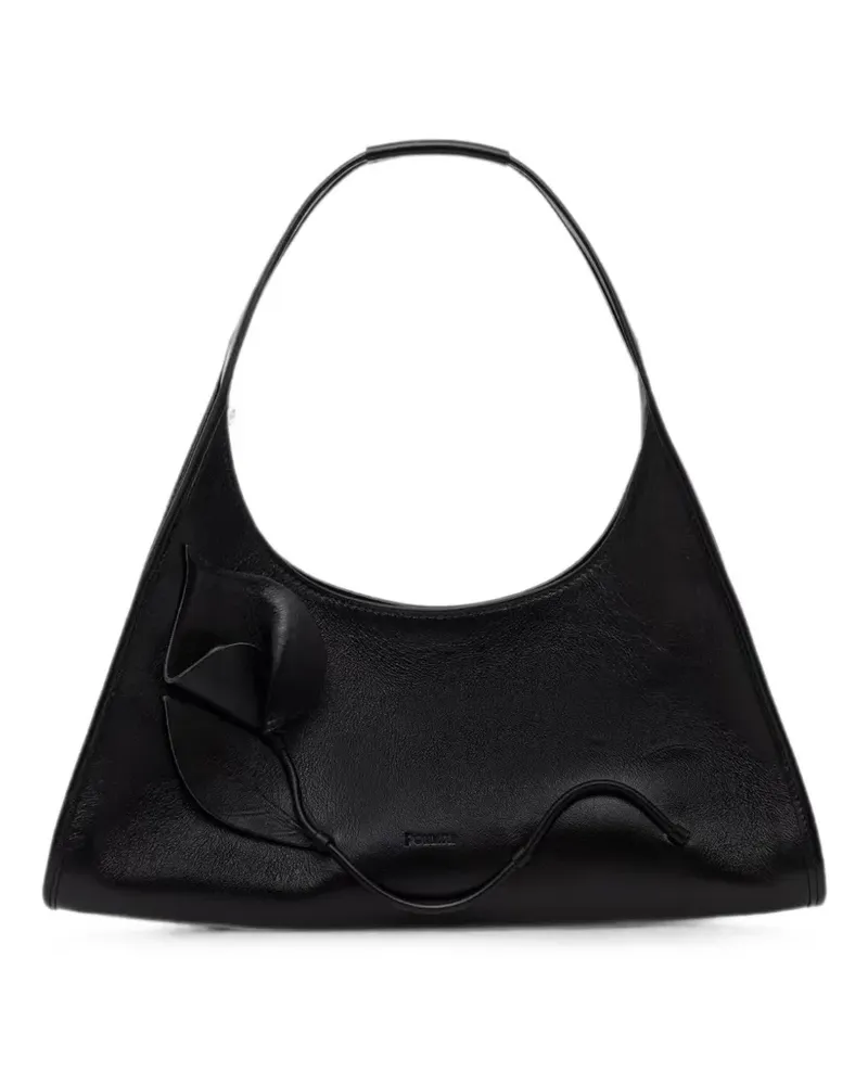 Pollini Amonet flower-appliqué tote bag - Schwarz Schwarz