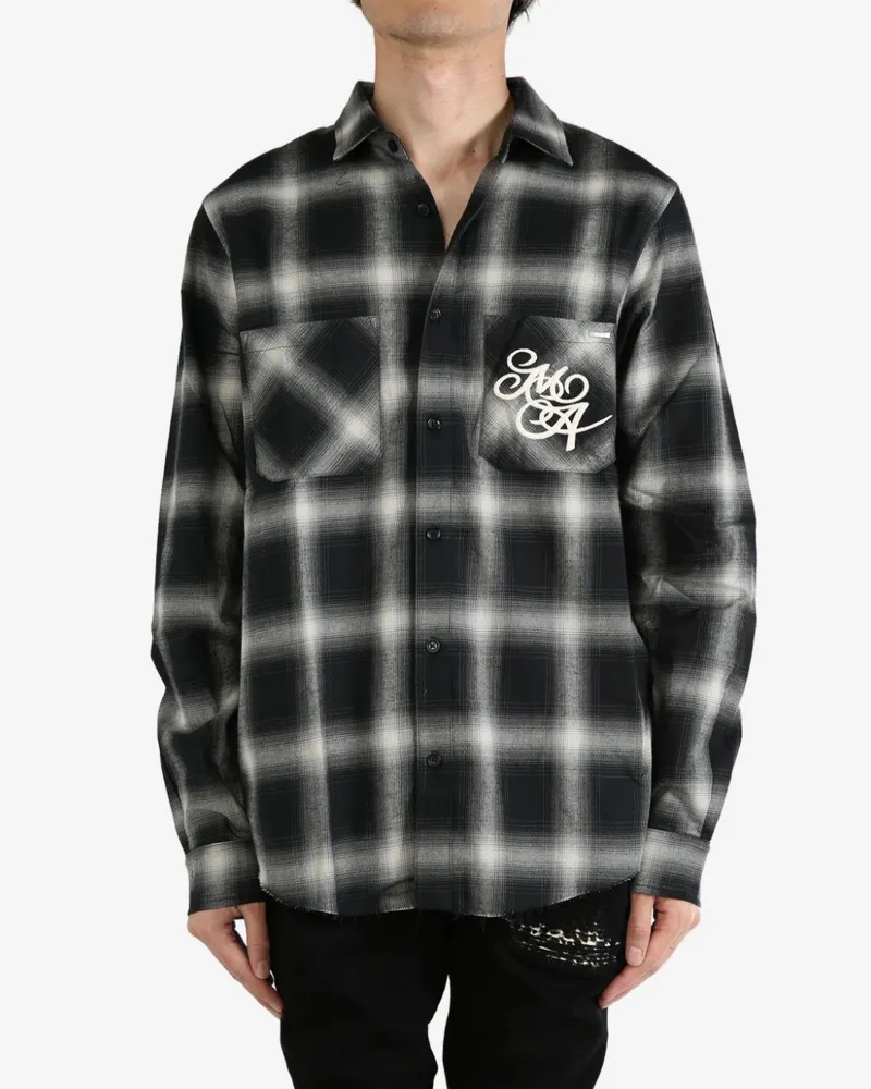 Amiri logo flannel shirt - Schwarz Schwarz