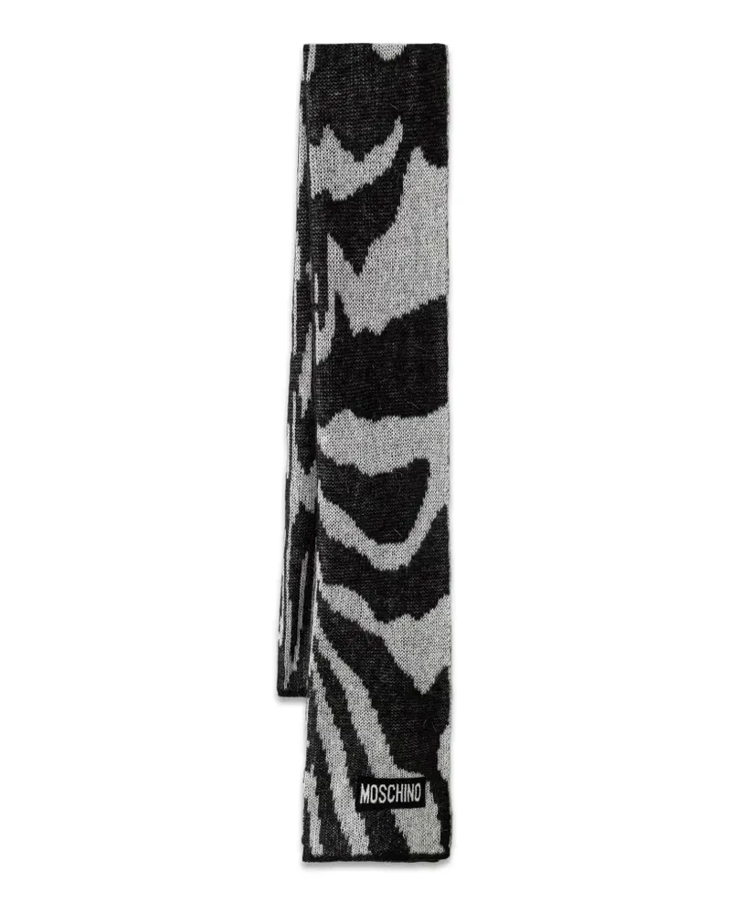 Moschino Schal mit Zebra-Muster - Schwarz Schwarz