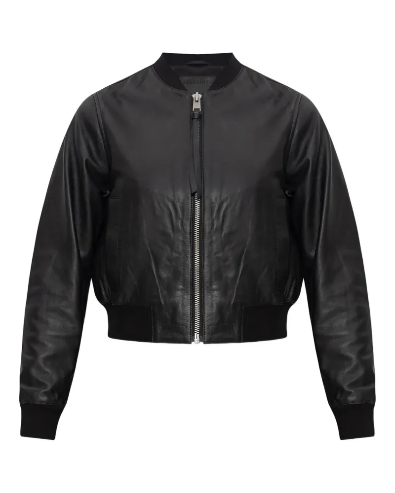 AllSaints Orten Bomberjacke mit Reißverschluss - Schwarz Schwarz