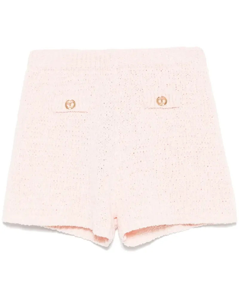 Twin-Set Gestrickte Shorts mit Oval T-Knöpfen - Rosa Rosa