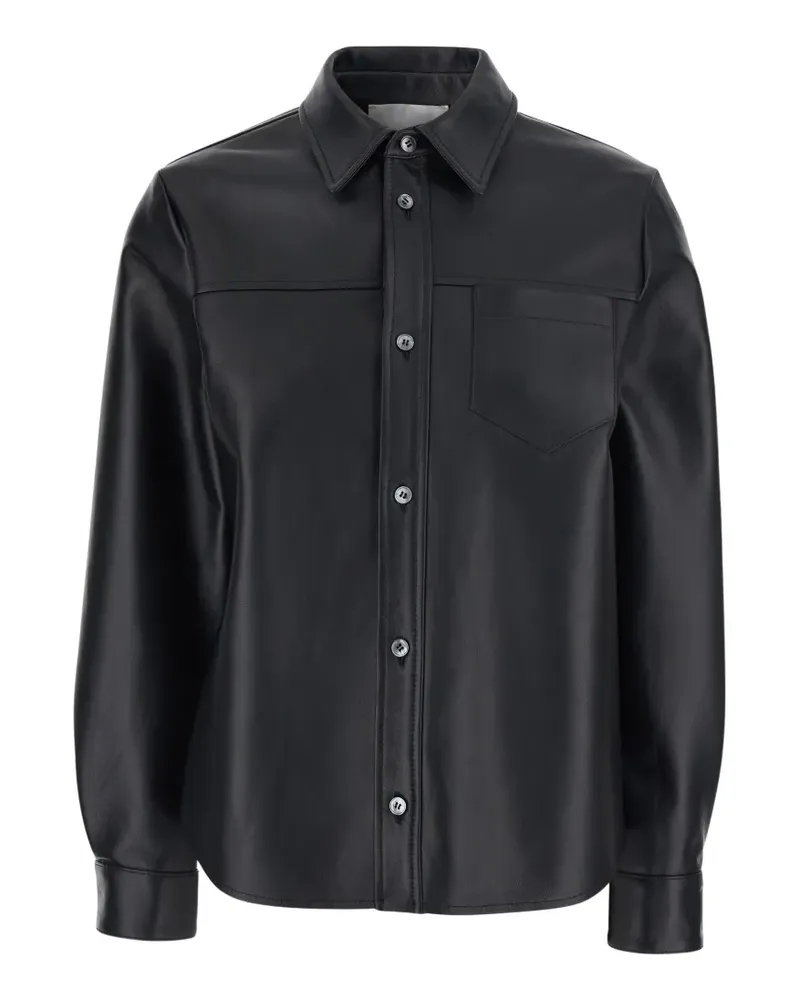 Mauro Grifoni leather patch-pocket jacket - Schwarz Schwarz