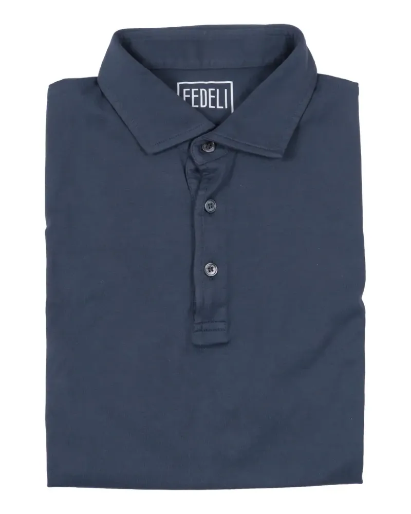 Fedeli Gestricktes Poloshirt - Blau Blau