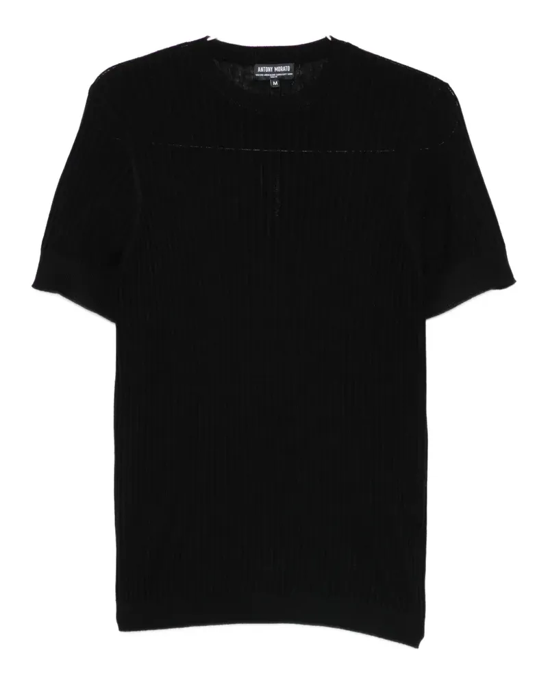 Antony Morato Manila ribbed T-shirt - Schwarz Schwarz