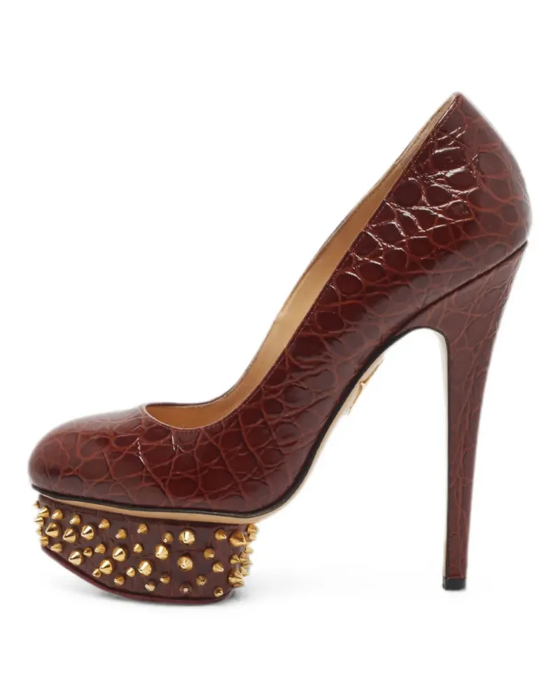 Charlotte Olympia Paloma Pumps mit spitzen Nieten - Braun Braun