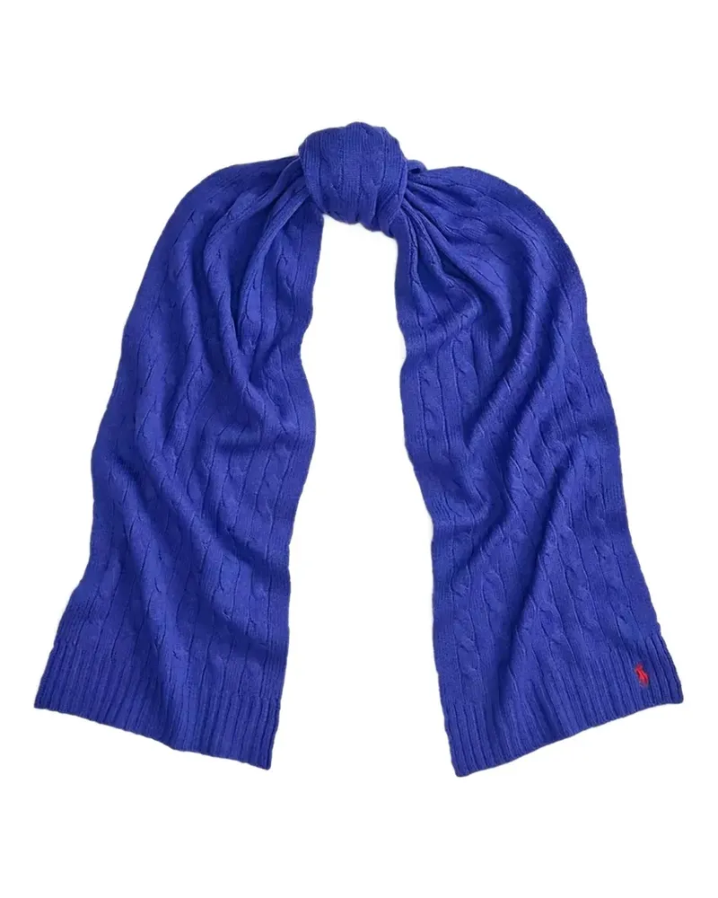 Ralph Lauren cable-knit logo scarf - Blau Blau