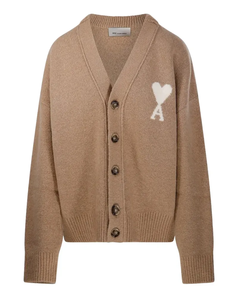 AMI Paris Cardigan mit Ami de Coeur - Nude Nude