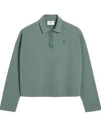 AMI Paris Langärmeliges Ami de Coeur Poloshirt Grün