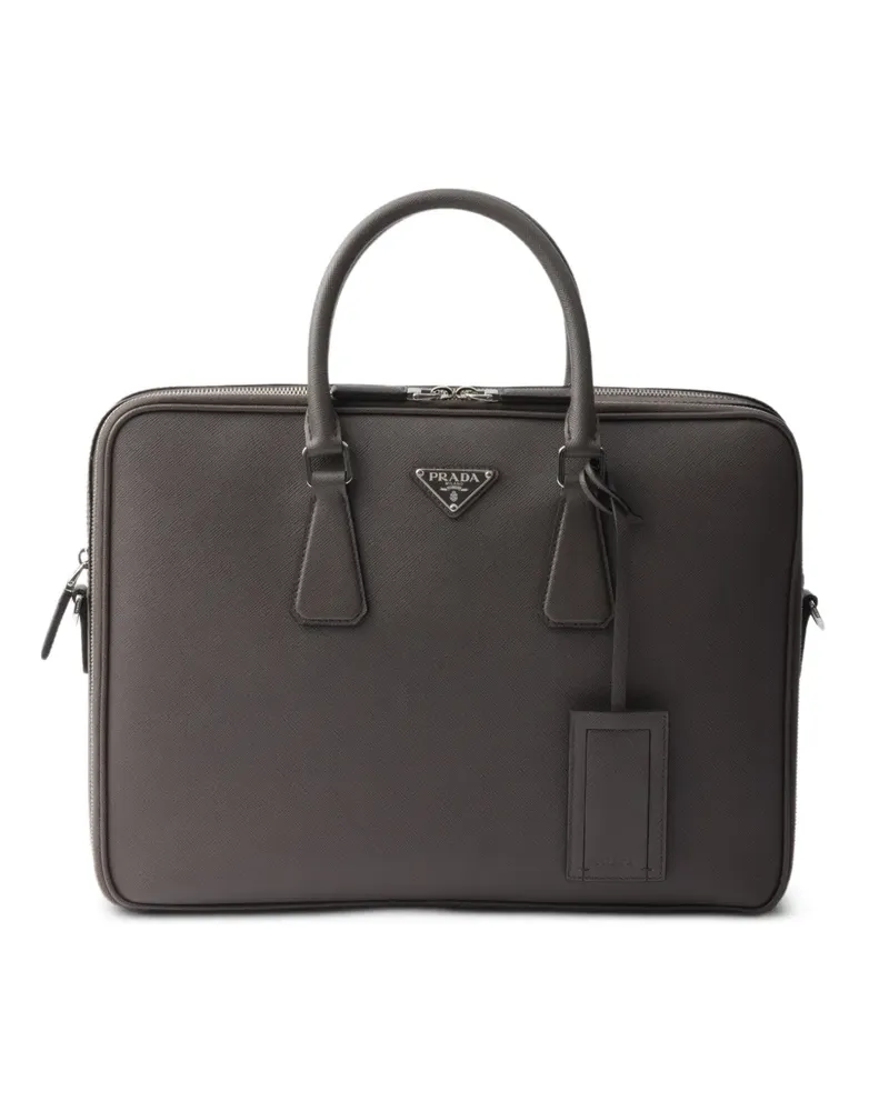 Prada Aktentasche aus Saffiano-Leder - Grau Grau