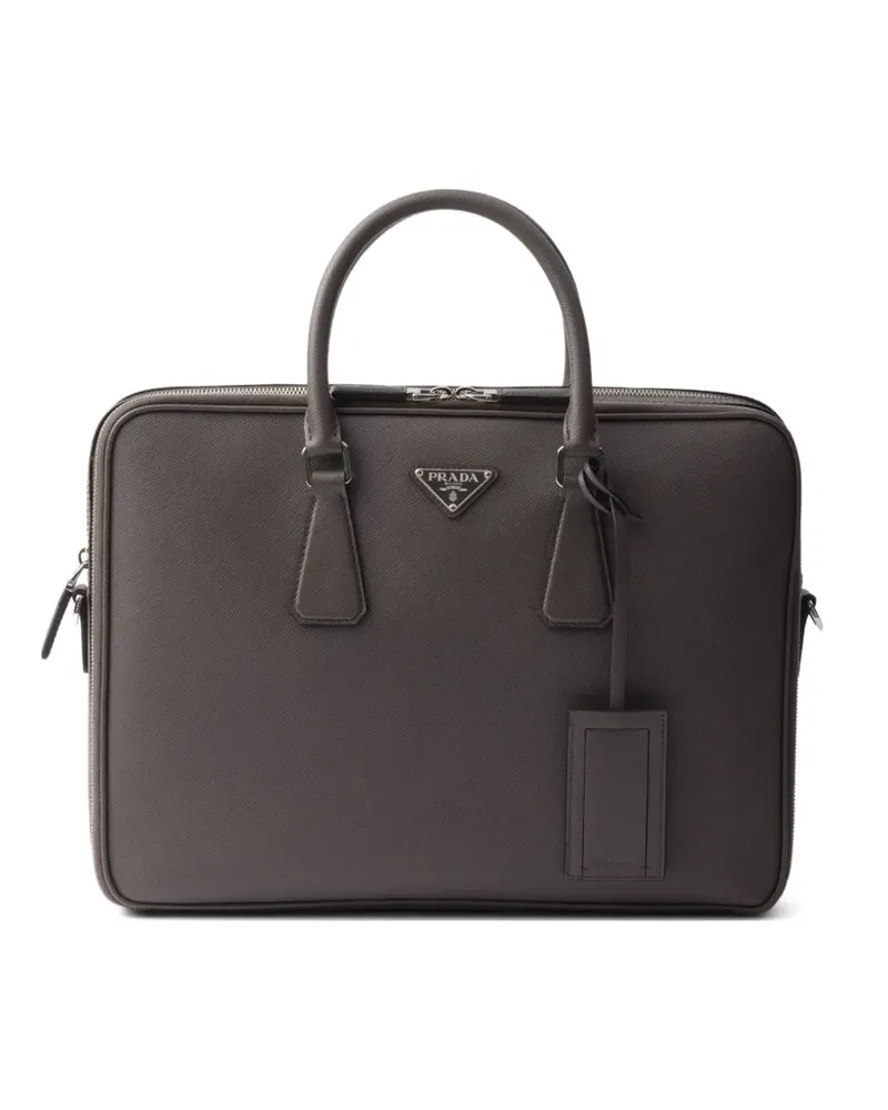 Prada Strukturierte Laptoptasche - Grau Grau