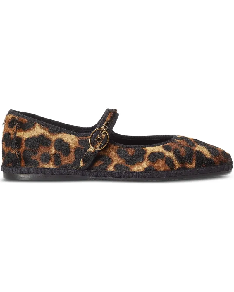 Ralph Lauren Ballerinas mit Leoparden-Print - Braun Braun