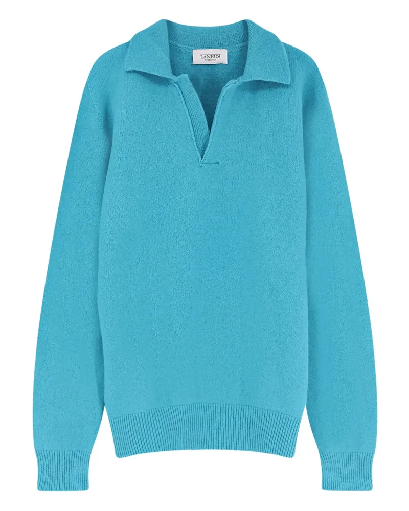 Laneus classic-collar sweater - Blau Blau