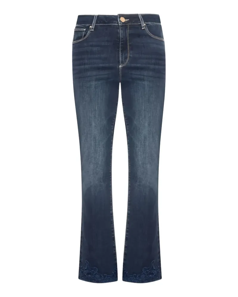 Fracomina Schlagjeans mit besticktem Saum - Blau Blau