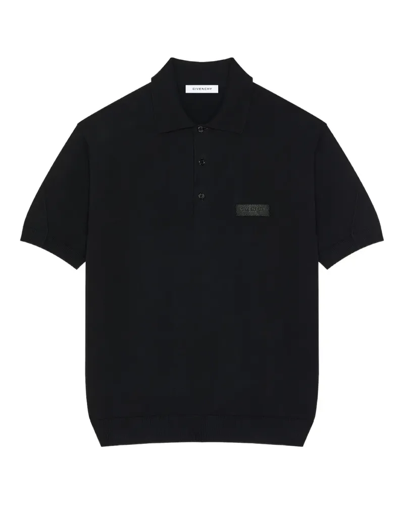Givenchy Couture Seam Poloshirt mit Ripsbanddetail - Schwarz Schwarz