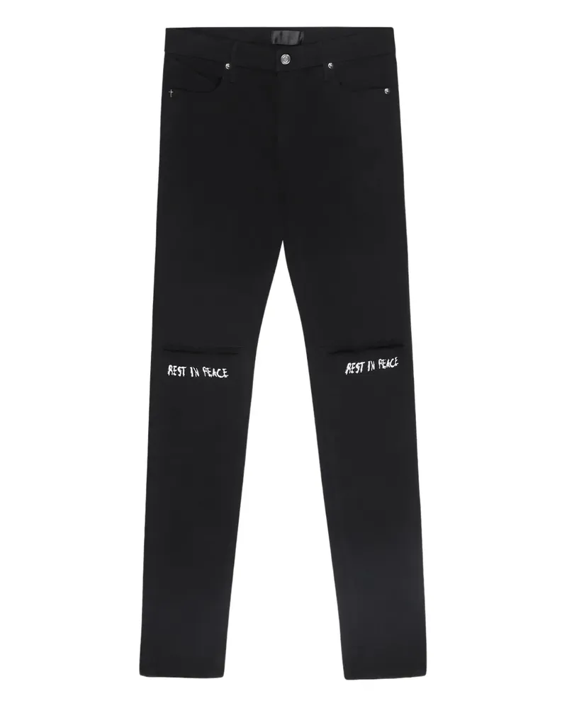 RTA Bryant Rest in Peace Skinny-Jeans - Schwarz Schwarz