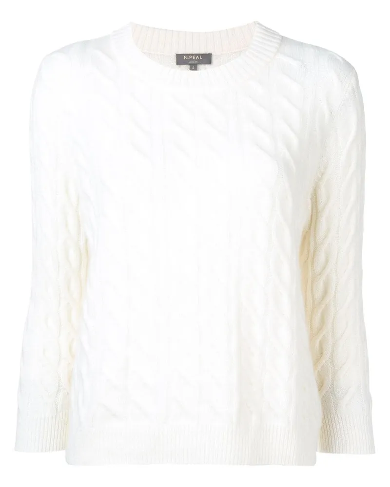 N.Peal Pullover mit Zopfmuster - Nude Nude
