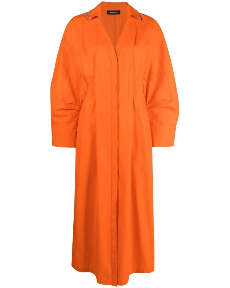Fabiana Filippi Midikleid mit V-Ausschnitt - Orange Orange