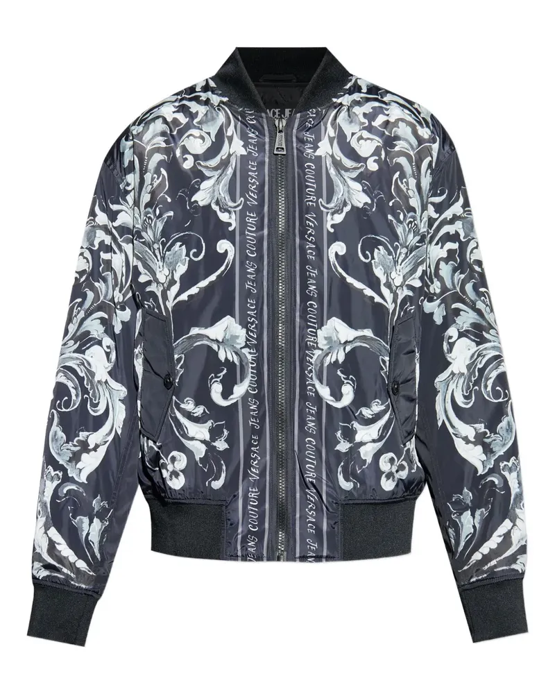 Versace Jeans Bomberjacke mit Barock-Print - Schwarz Schwarz