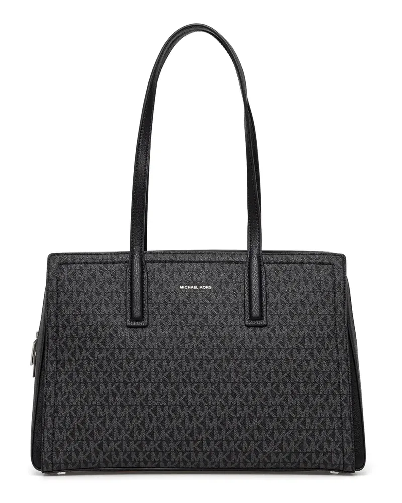 Michael Kors Strukturierte Tote Bag mit Monogramm - Schwarz Schwarz