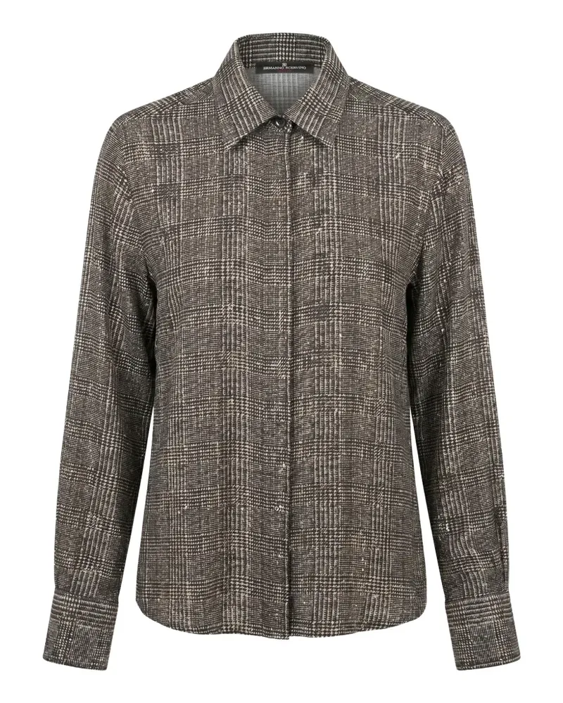 Ermanno Scervino Prince of Wales-check long-sleeve shirt - Grau Grau