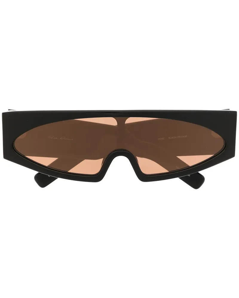 Rick Owens Klassische Sonnenbrille - Schwarz Schwarz