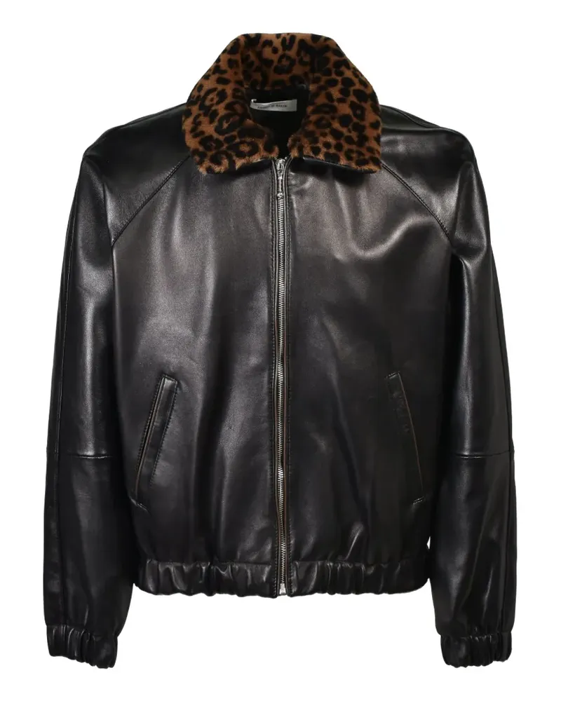 Ernest W. Baker zip-up leather shirt jacket - Schwarz Schwarz