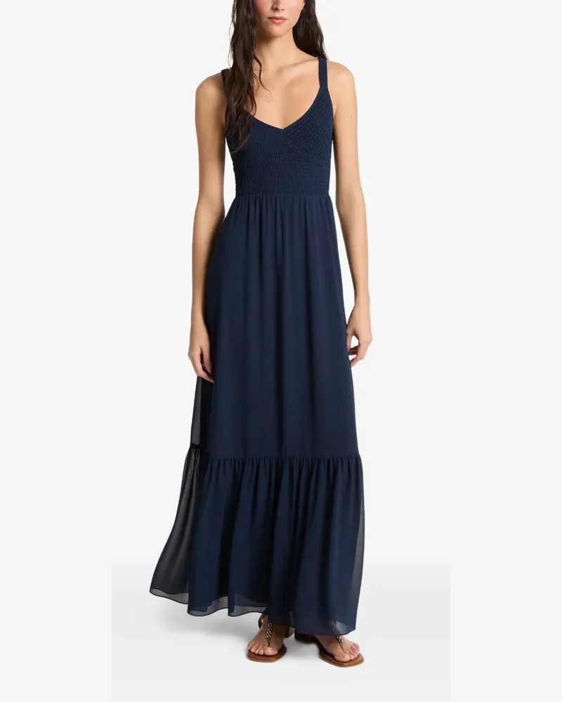 Michael Kors smocked tiered maxi dress - Blau Blau