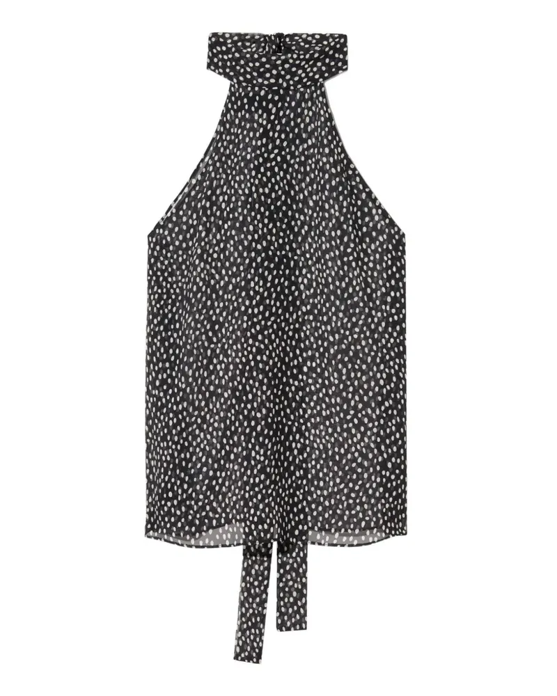 Nili Lotan Alla Neckholder-Top mit Polka Dots - Schwarz Schwarz
