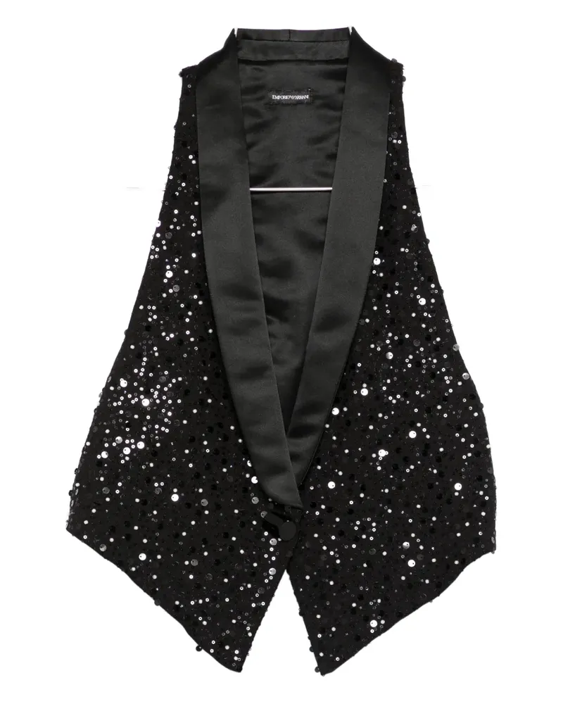 Emporio Armani sequin-embellished waistcoat - Blacks and greys Blacks