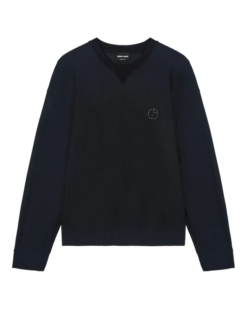 Giorgio Armani textured logo sweater - Schwarz Schwarz