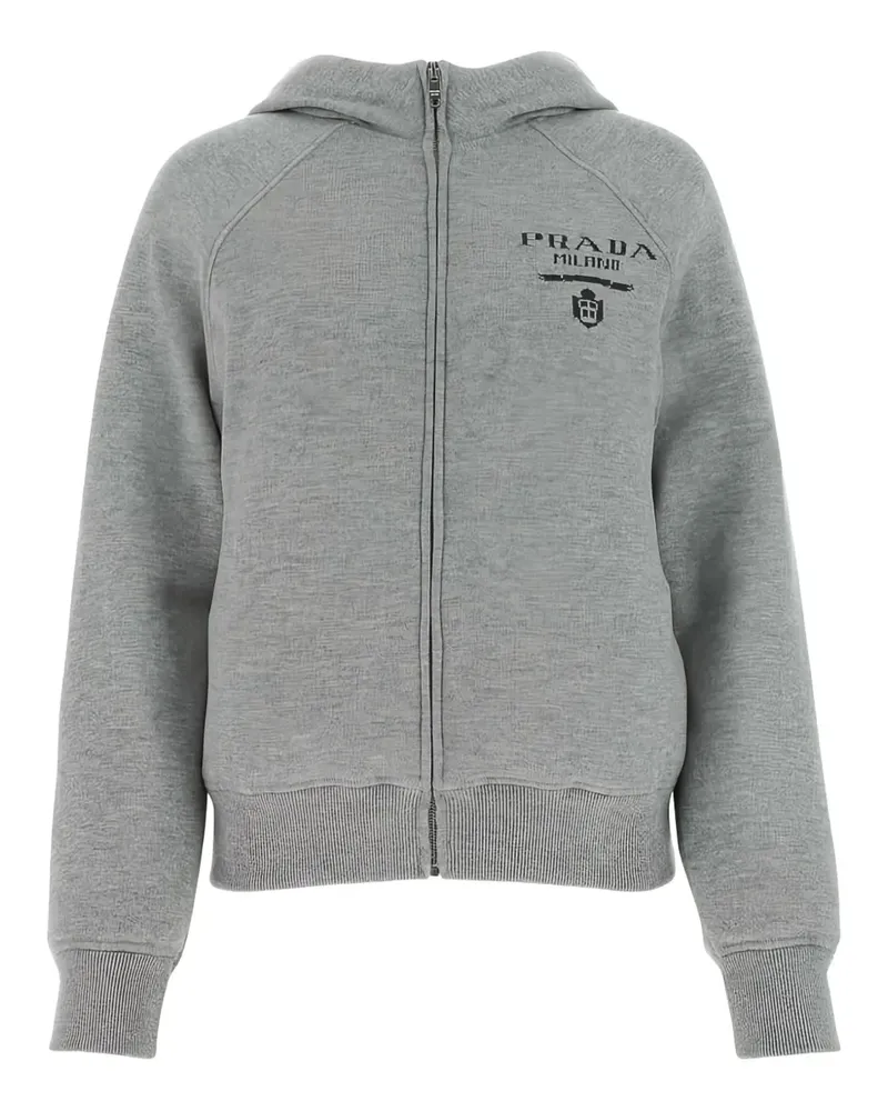 Prada Kapuzenjacke mit Logo - Grau Grau
