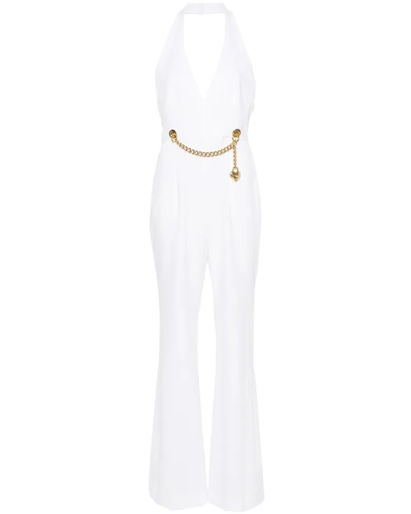 Moschino Jumpsuit mit Kettendetail Weiß