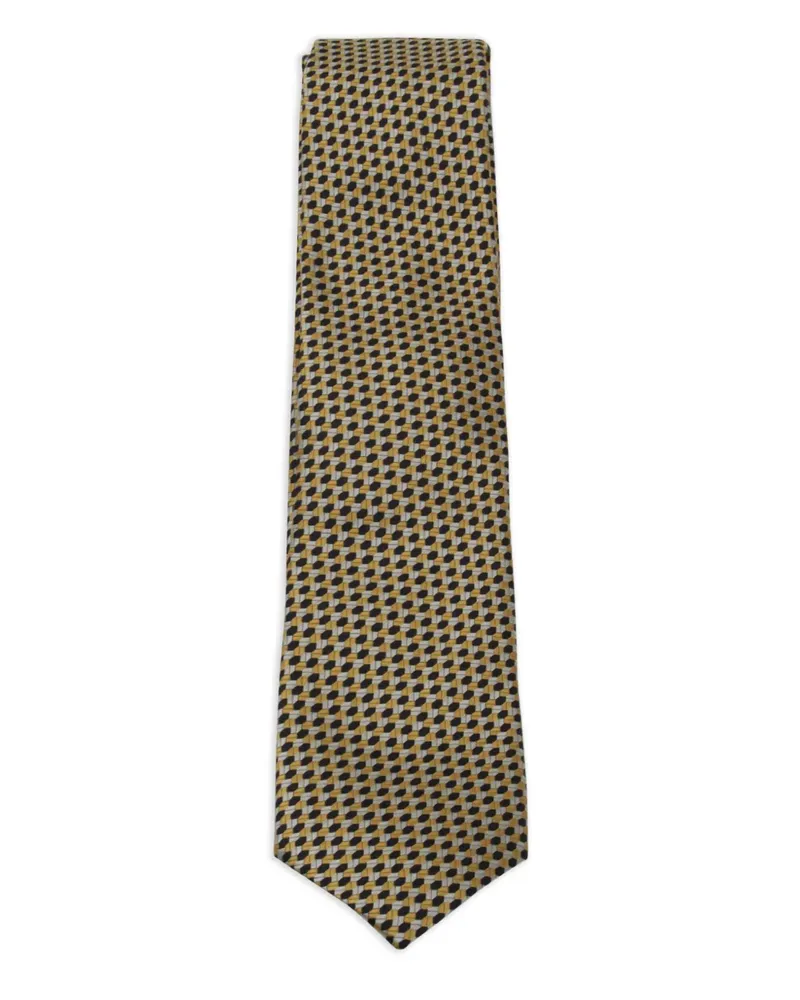 Ermenegildo Zegna Geometrisch gemusterte Krawatte - Gelb Gelb