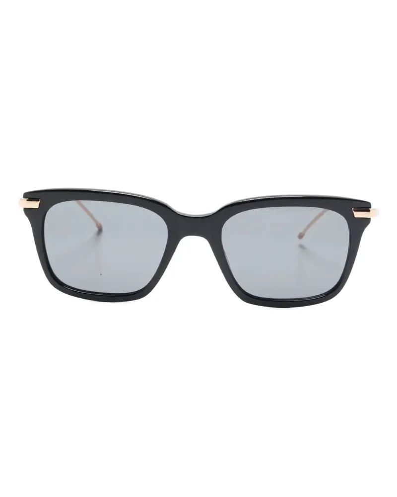 Thom Browne Sonnenbrille mit eckigem Gestell - Schwarz Schwarz