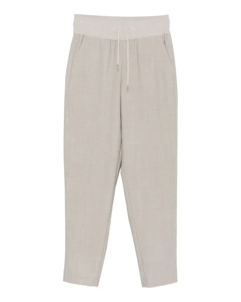 PANICALE Cashmere Tapered-Hose mit Kordelzug - Grau Grau