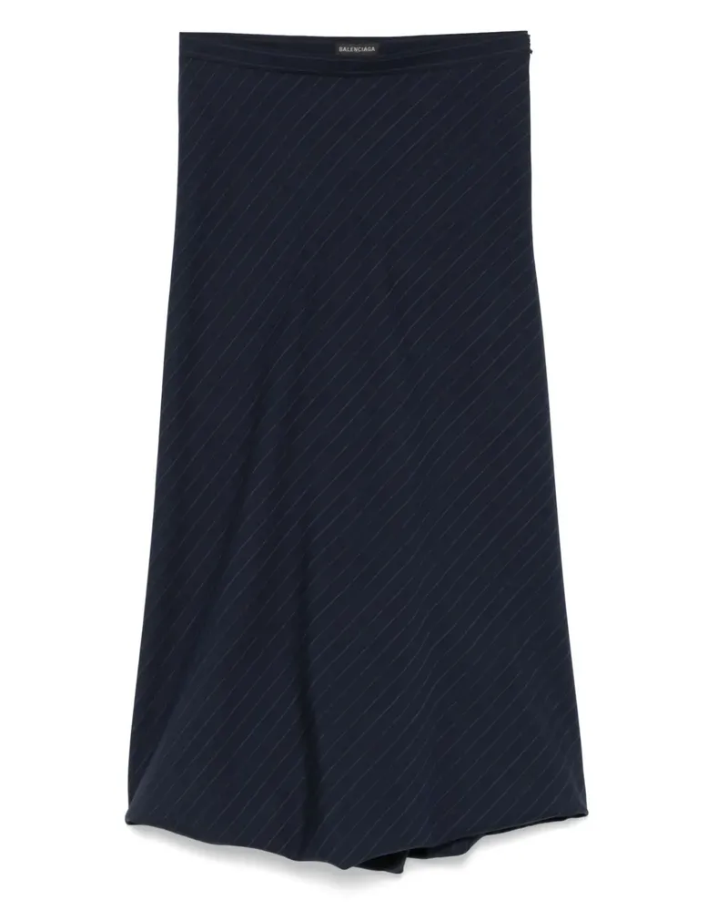 Balenciaga Gestreifter Midirock - Blau Blau