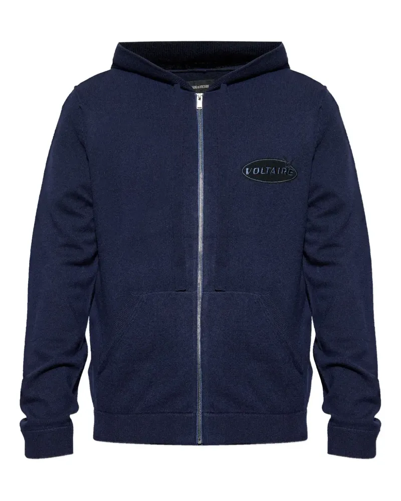 Zadig & Voltaire Kapuzenjacke mit Logo-Patch - Blau Blau