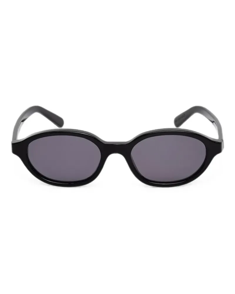 Maison Margiela Sonnenbrille mit ovalem Gestell - Schwarz Schwarz