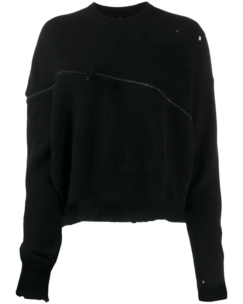Unravel Pullover im Oversized-Look - Schwarz Schwarz