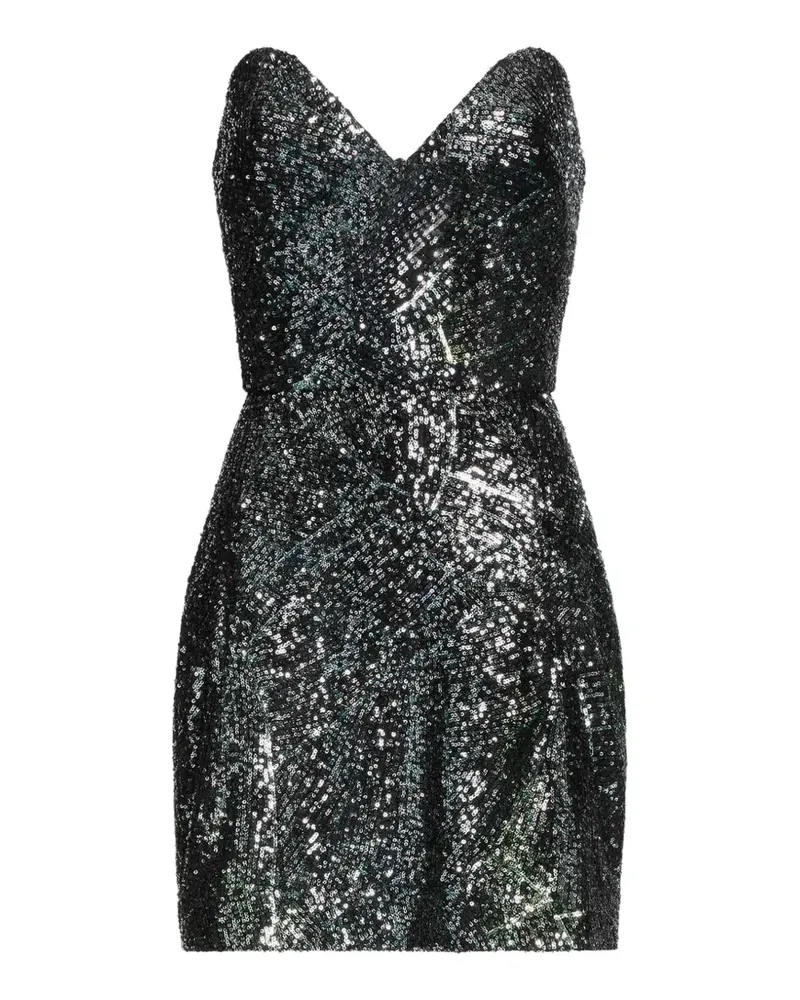 Elie Saab Pailletten-Minikleid in Herzform - Schwarz Schwarz