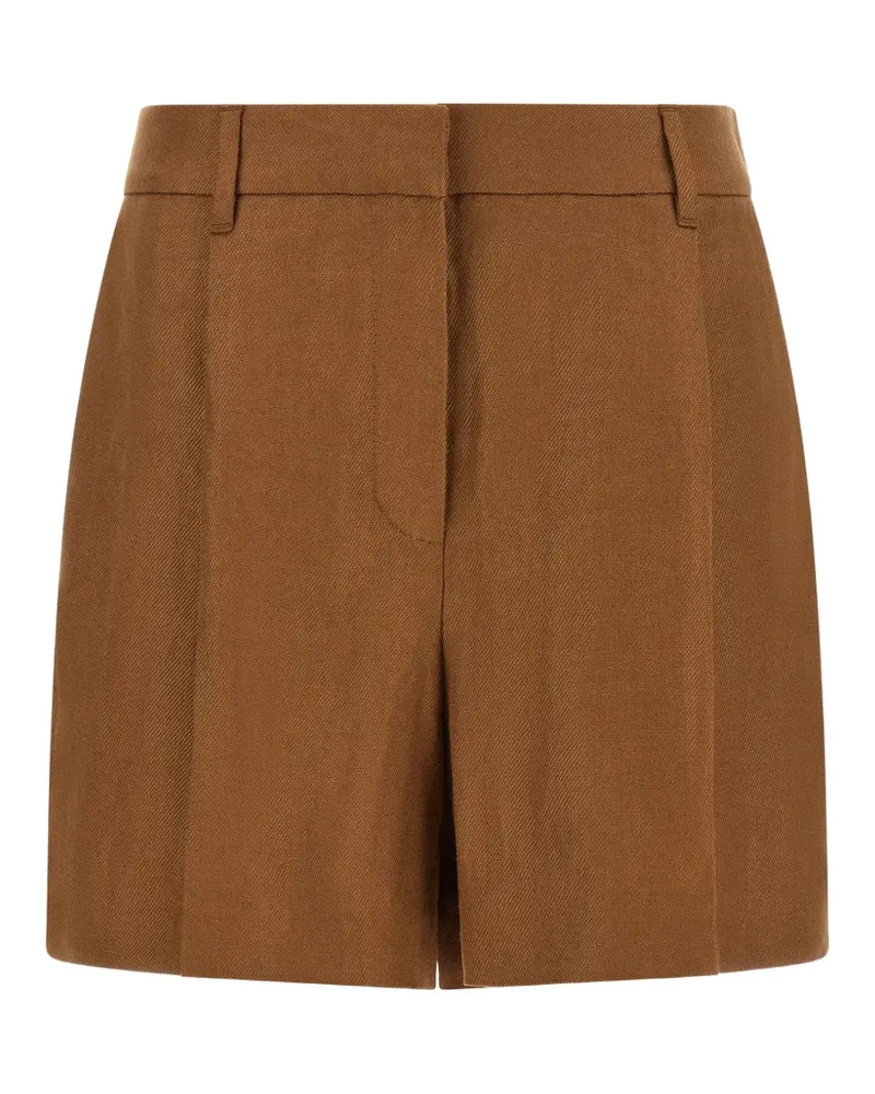 Brunello Cucinelli Sartorial Shorts aus Leinen mit Monili - Braun Braun