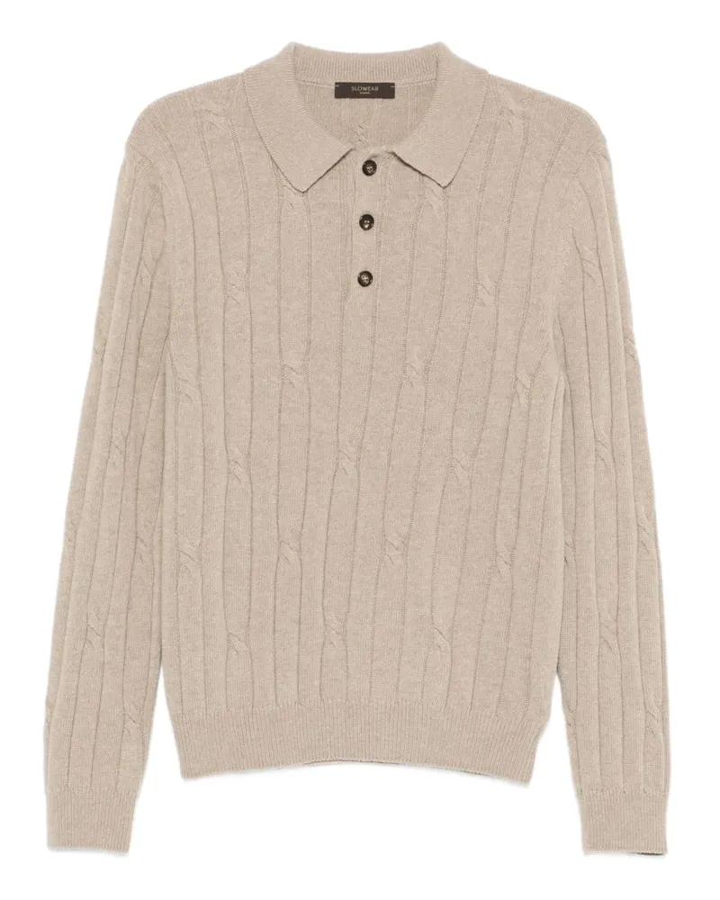 Zanone Poloshirt mit Zopfmuster - Nude Nude
